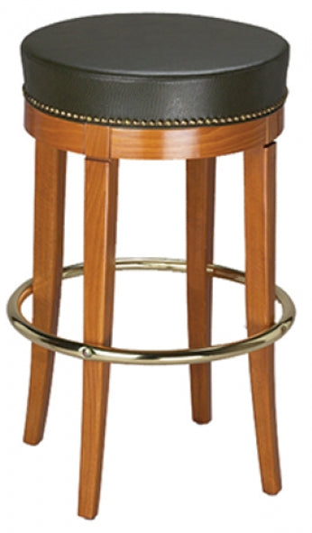 Backless Bar Stools, Walnut Stain with Padded Seat & Back #G17
