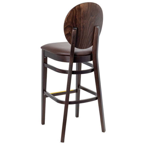 Wood Restaurant Dining Chair with Solid Wood Back in Walnut or Black Finish with Vinyl Padded Seat - #G778