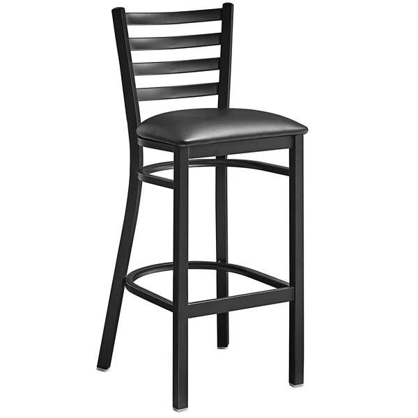 Metal Frame Ladder Back Barstool with Vinyl Seat <p data-mce-fragment="1"><span style="color: #ff8000;"> Optional Seat Colors</span><br></p>