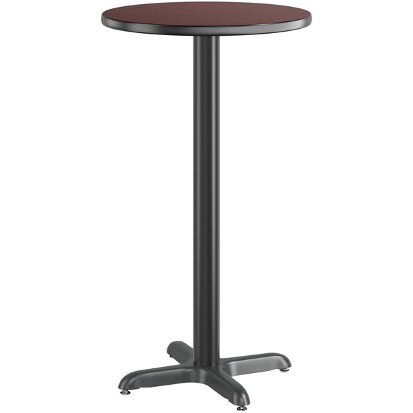24" Round Table Top Reverisble Option with 22" x 22" Cross Leg Bar Height Table Base
