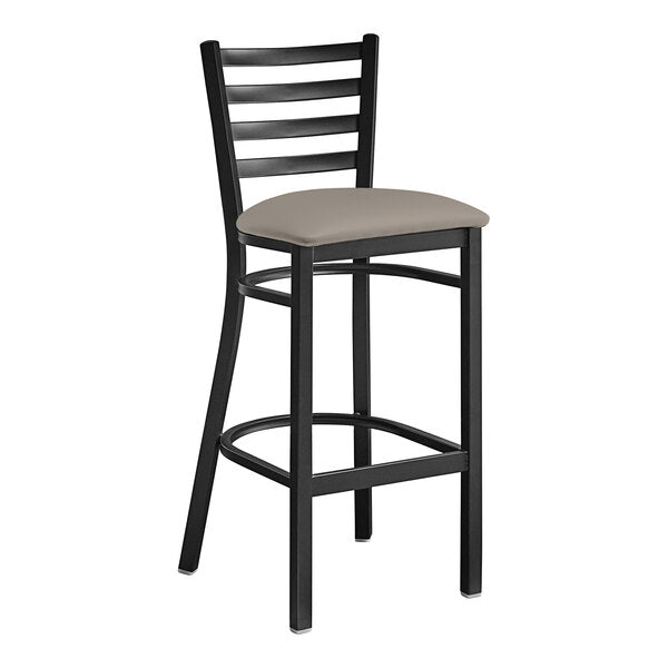 Metal Frame Ladder Back Barstool with Vinyl Seat <p data-mce-fragment="1"><span style="color: #ff8000;"> Optional Seat Colors</span><br></p>