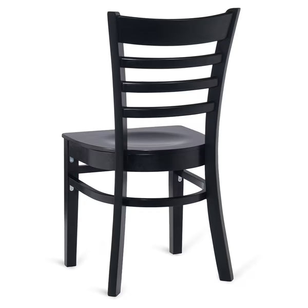 Ladder Back Walnut Wood Restaurant Chair Shown with Solid Wood Seat #613