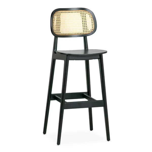 Wood Restaurant Cane Back Dining Chair in Walnut or Black Finish with Wood Seat - #G616W