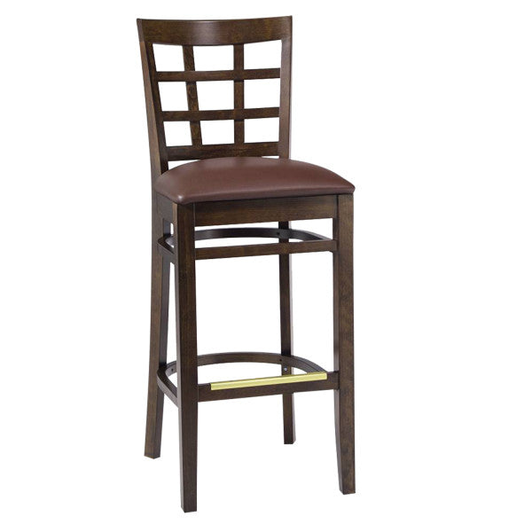 Window Pane Beechwood Restaurant Chair in Black, Mahogany or Walnut with choice of seat style  #650