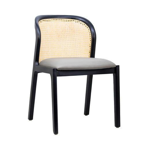 European Beechwood Black Frame Dining Chair with Cane Back and upholstered seat #G617 (Copy)