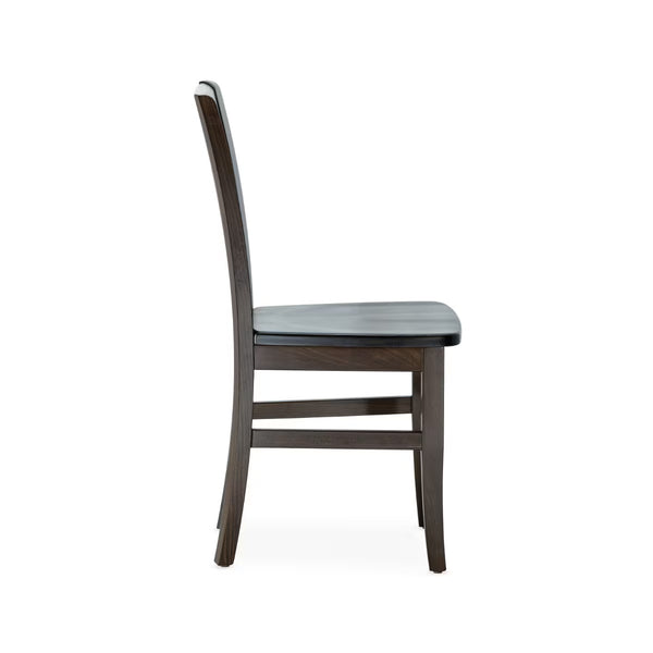 European Beechwood Curved Stile Back Chair in Walnut #805