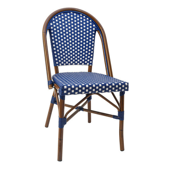 Outdoor/Indoor Aluminum Bamboo Style Restaurant Chair with Woven Seat #G809BLU