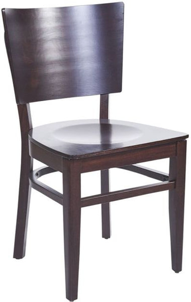 BFM  Aston Dark Walnut Curved Back Dining Chair with Grade 2 Chocolate Chip Seat