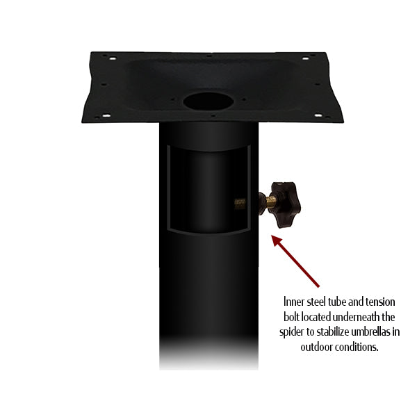 DURAFINISH Outdoor Stamped Steel Disc Table Bases With Umbrella Hole