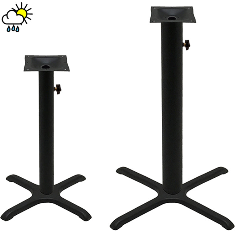 Durafinish Outdoor Stamped Steel Cross Leg Table Bases With Umbrella Hole
