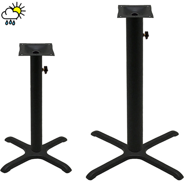 Durafinish Outdoor Stamped Steel Cross Leg Table Bases With Umbrella Hole