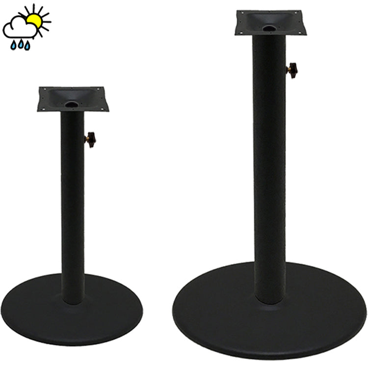 DURAFINISH Outdoor Stamped Steel Disc Table Bases With Umbrella Hole