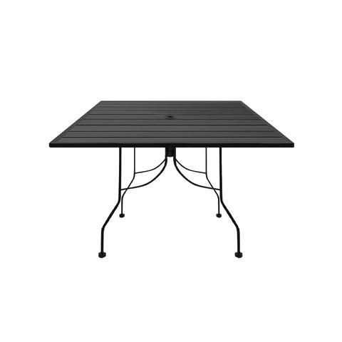 Outdoor Metal Plank Table 36 x 36" Black Finish- Boardwalk #OA-3636