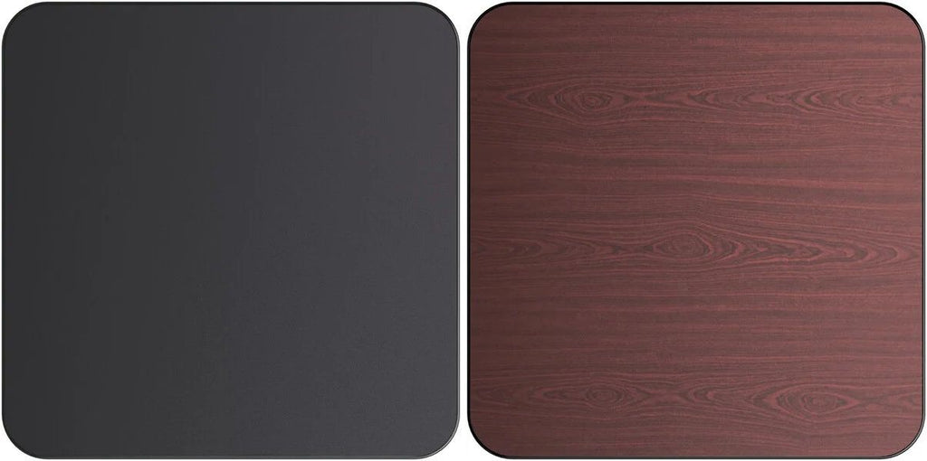 24'' x 24" Square Table Top with Reversible Black or Cherry Laminate