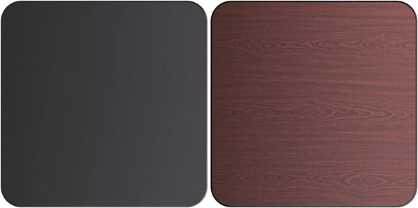 24'' x 24" Square Table Top with Reversible Black or Cherry Laminate