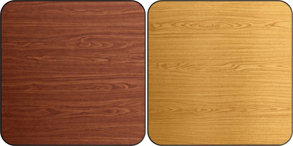 24'' x 24" Square Table Top with Reversible Oak or Walnut Laminate