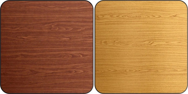 24'' x 24" Square Table Top with Reversible Oak or Walnut Laminate