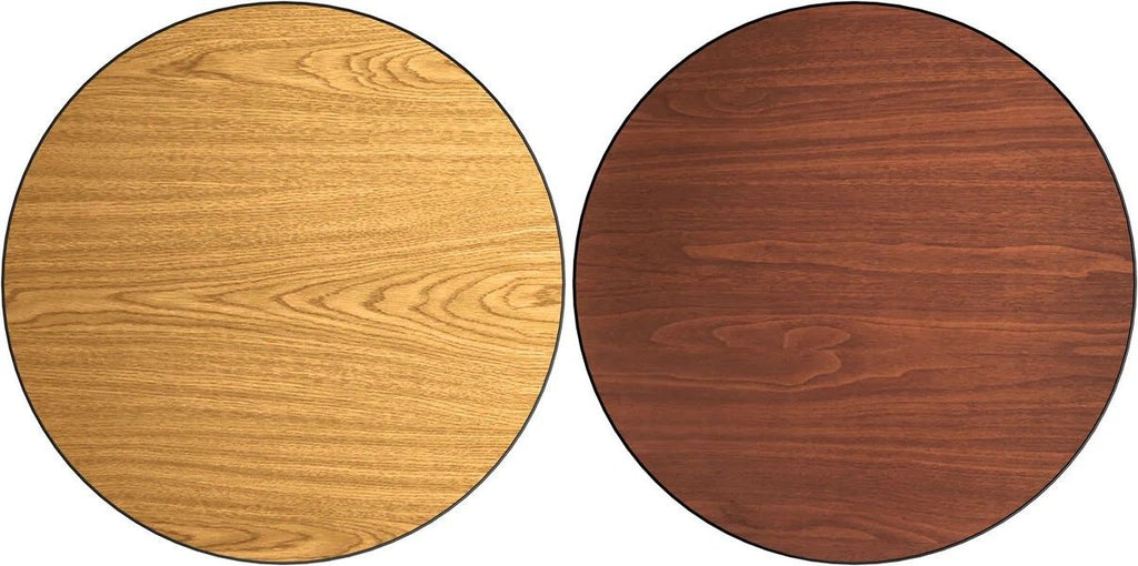 24'' Round Table Top with Reversible Oak or Walnut Laminate