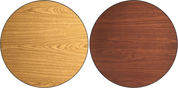 24'' Round Table Top with Reversible Oak or Walnut Laminate