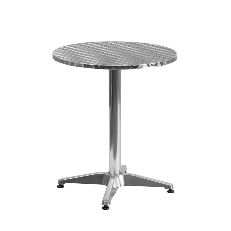 23.5'' Round Aluminum Indoor-Outdoor Table with Base #F-AL235R - Restaurant Chairs Direct.COM