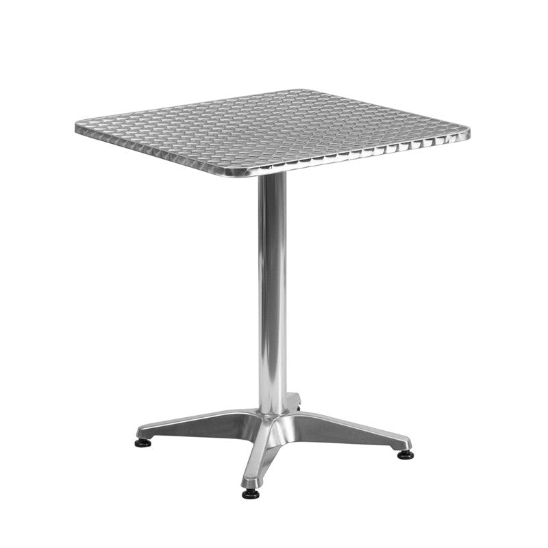 23.5'' Square Aluminum Indoor-Outdoor Table with Base #F-AL235 - Restaurant Chairs Direct.COM