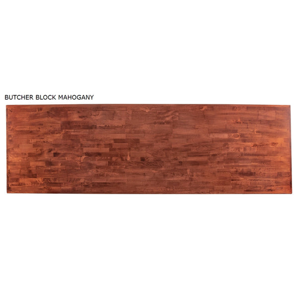30" x 96" Long Table Tops - Butcher Block Mahogany