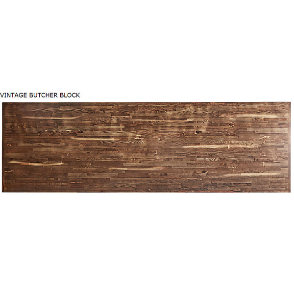 30" x 96" Long Table Tops - Butcher Block Vintage Finish