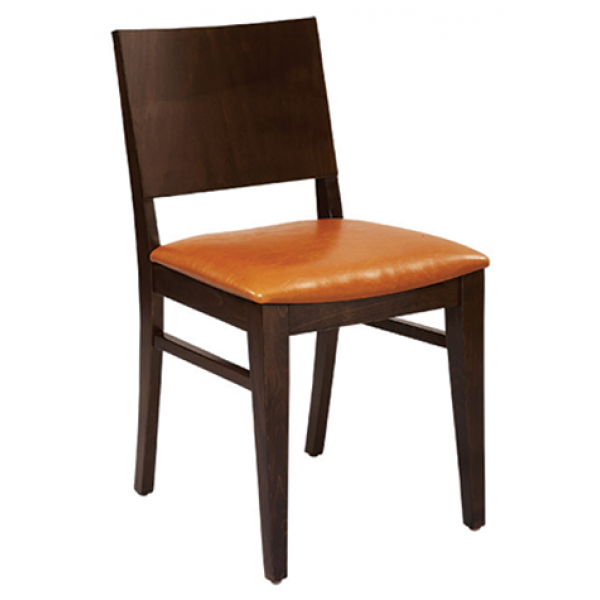 Wood Chair Natural or Walnut with Veneer or Padded Seat #200