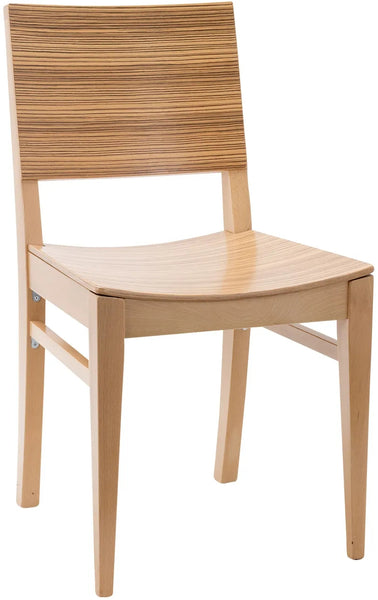 Wood Chair Natural or Walnut with Veneer or Padded Seat #200