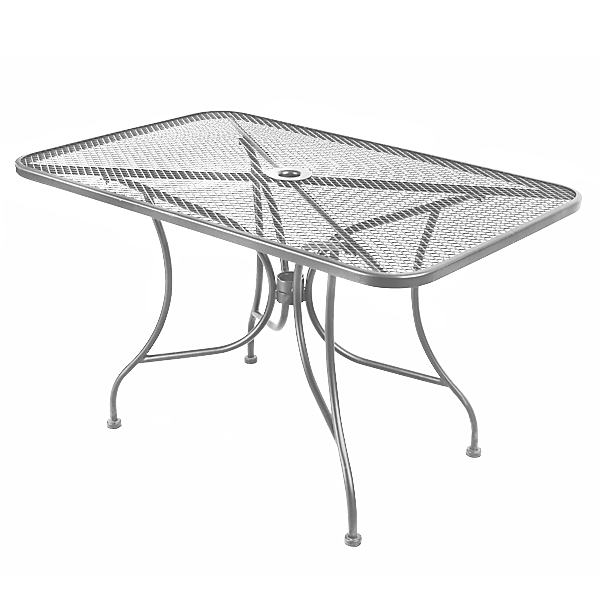 Wrought Iron Style Outdoor Table 30 x 48" Grey Finish #E-T3048G