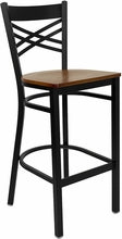 Cross Back Metal Restaurant Chair with Cherry Wood Seat F12CH - Restaurant Chairs Direct.COM