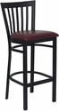 Vertical Back Metal Restaurant Chair with Burgundy Vinyl Seat F168-BUR - Restaurant Chairs Direct.COM