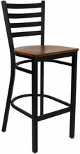 Ladder Back Metal Restaurant Chair with Cherry Wood Seat F16-CH - Restaurant Chairs Direct.COM