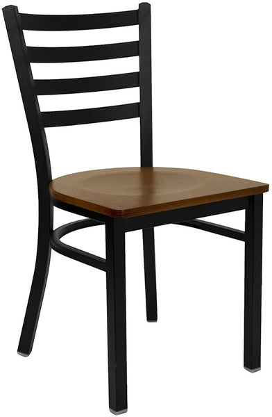 Ladder Back Metal Restaurant Chair with Cherry Wood Seat F16-CH - Restaurant Chairs Direct.COM