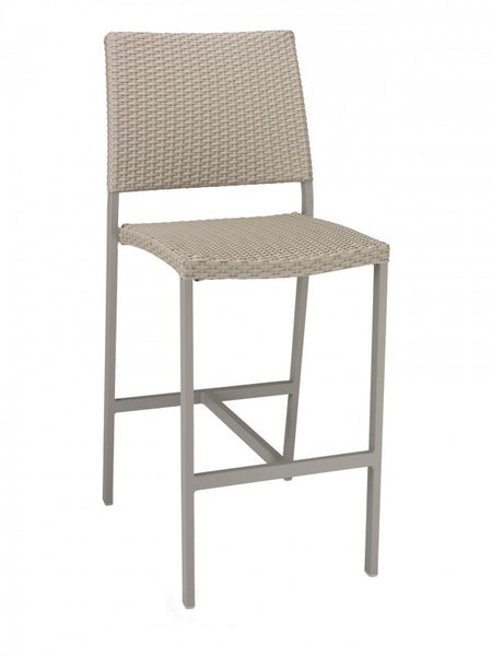 Aluminum Frame Bar Stool with Wicker Style Seat & Back F572S - Restaurant Chairs Direct.COM