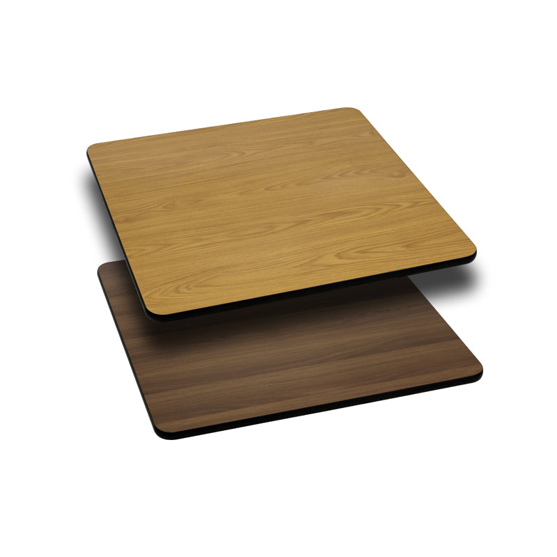 36" Square Table Top with Reversible Natural or Walnut Laminate - Restaurant Chairs Direct.COM