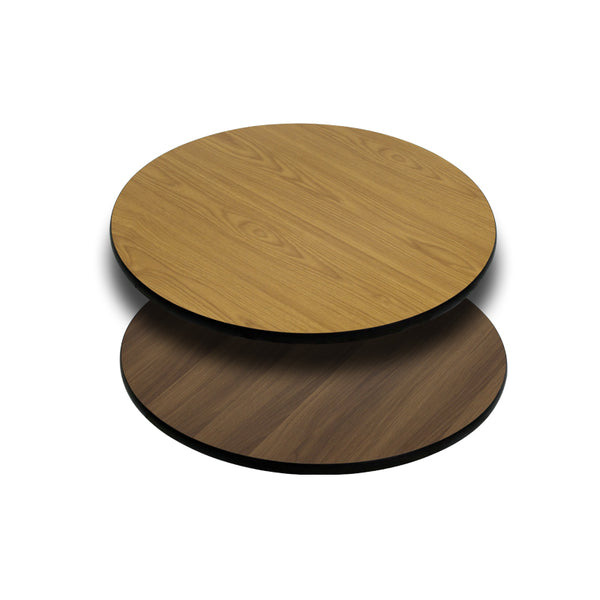 24'' Round Table Top with Reversible Natural or Walnut Laminate - Restaurant Chairs Direct.COM