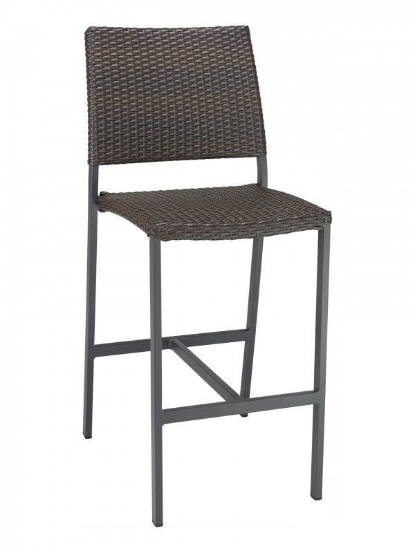 Aluminum Frame Bar Stool with Wicker Style Seat & Back F572S - Restaurant Chairs Direct.COM