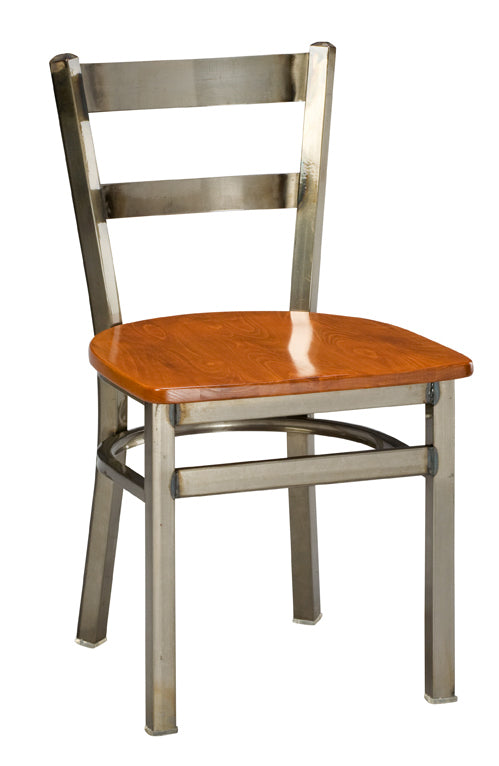 #1 Industrial Clear Coat 2-Bar Ladder Back Frame - Restaurant Chairs Direct.COM