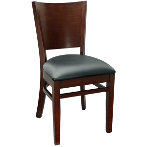 Curved Back Wood Chair Mahogany or Walnut with Veneer or Padded Seat #388