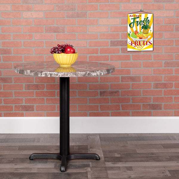 24" Round Gray Marble Laminate Table Top - Restaurant Chairs Direct.COM