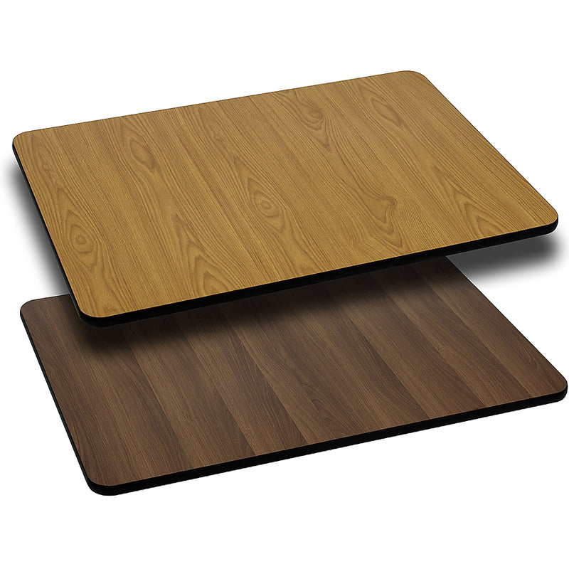 30'' x 60'' Rectangular Table Top with Reversible Natural or Walnut Laminate