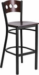 3 CIRCLE BACK METAL RESTAURANT CHAIR - WALNUT WOOD BACK & SEAT - Restaurant Chairs Direct.COM