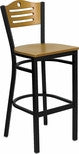 Crown Back Metal Restaurant Chair - Natural Wood Back & Seat - Restaurant Chairs Direct.COM