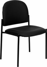 Black Vinyl Stackable Side Chair With Steel Frame - Restaurant Chairs Direct.COM
