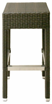 Outdoor/Indoor Aluminum Backless Bar Stool Brown Wicker <strong><span style="color: #ff8000;">UNAVAILABLE AT THIS TIME</span></strong>