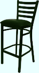 Ladder Back Metal Dining Chair with Black Vinyl Padded Seat F16-BL - Restaurant Chairs Direct.COM