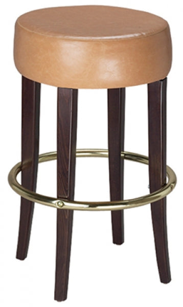 Backless Bar Stools, Walnut Stain with Padded Seat & Back #G17