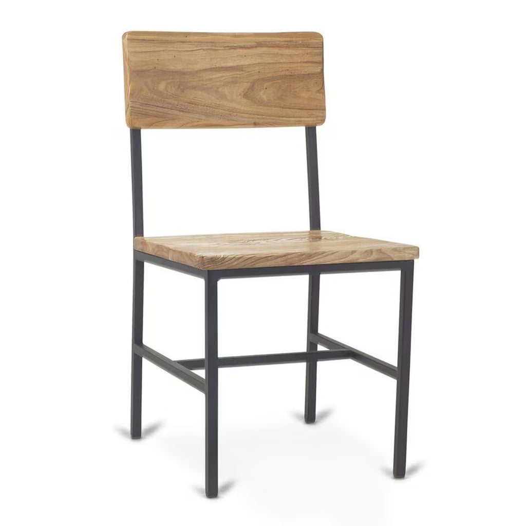 Metal Frame Durable Dining Chair with Reclaimed Wood Back #G540