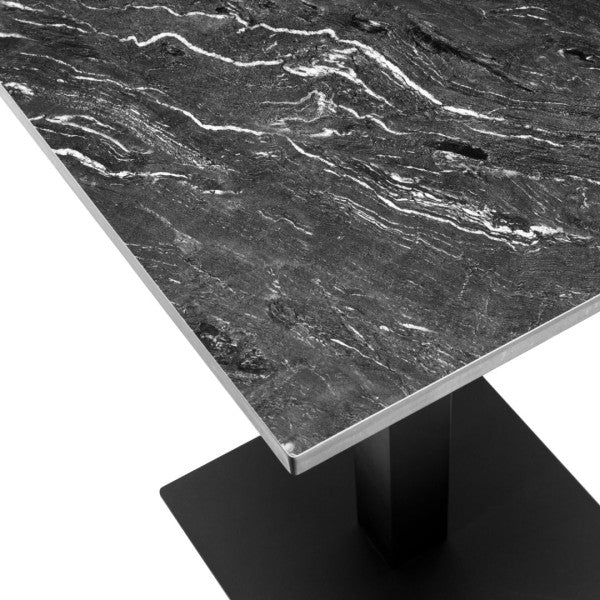 Sintered Stone Indoor Outdoor Table Tops Cosmic Black 30" x 30"